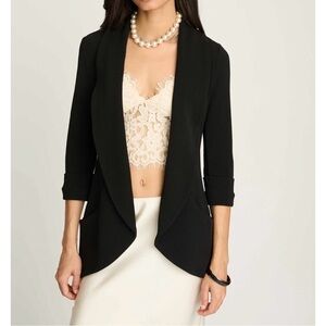 Black Women's Open Front Blazer Jacket - XL French Mauve Melanie